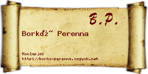 Borkó Perenna névjegykártya